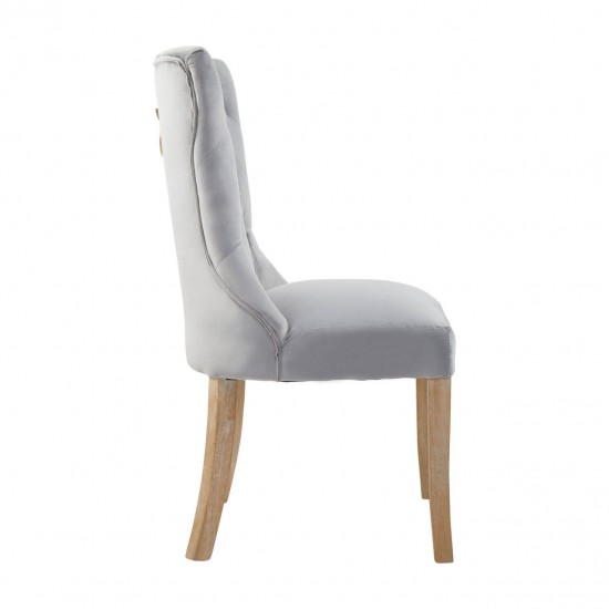 Edgbaston Grey Velvet Buttoned Dining Chair