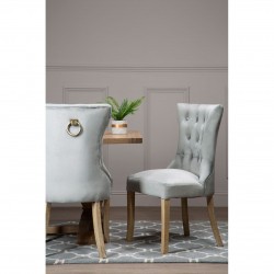 Edgbaston Grey Velvet Buttoned Dining Chair