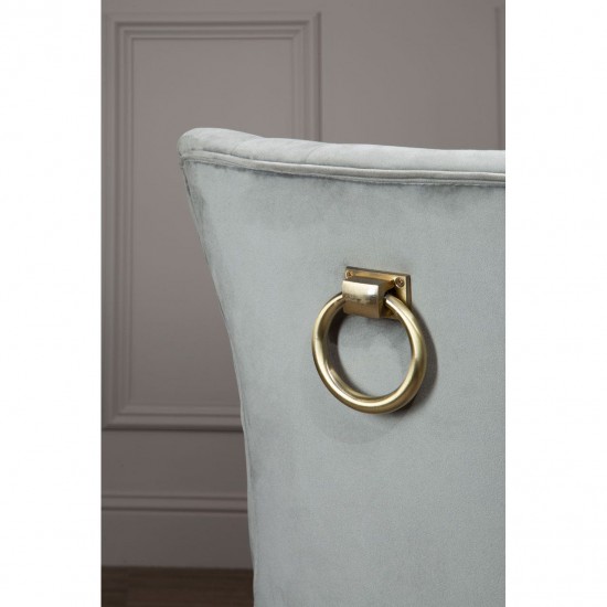 Edgbaston Grey Velvet Buttoned Dining Chair