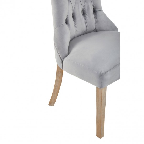 Edgbaston Grey Velvet Buttoned Dining Chair