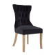 Edgbaston Black Velvet Buttoned Dining Chair