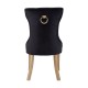 Edgbaston Black Velvet Buttoned Dining Chair