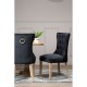 Edgbaston Black Velvet Buttoned Dining Chair