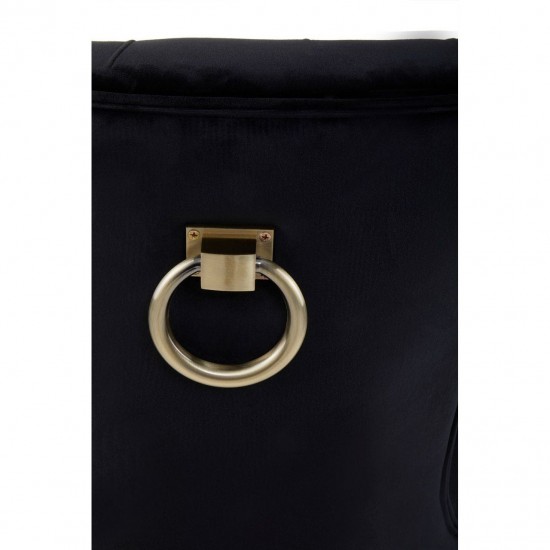 Edgbaston Black Velvet Buttoned Dining Chair