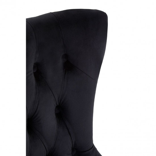 Edgbaston Black Velvet Buttoned Dining Chair