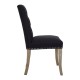 Edgbaston Black Linen Buttoned Dining Chair