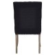 Edgbaston Black Linen Buttoned Dining Chair
