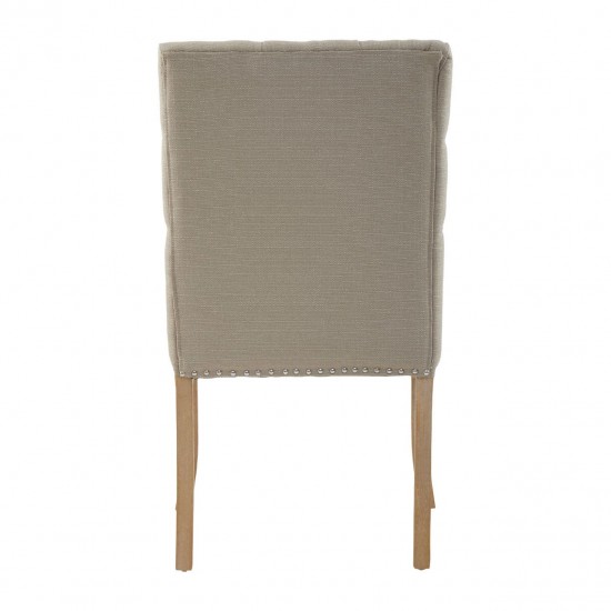 Edgbaston Beige Linen Buttoned Dining Chair