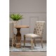 Edgbaston Beige Linen Buttoned Dining Chair