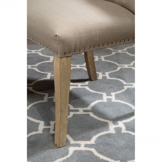 Edgbaston Beige Linen Buttoned Dining Chair