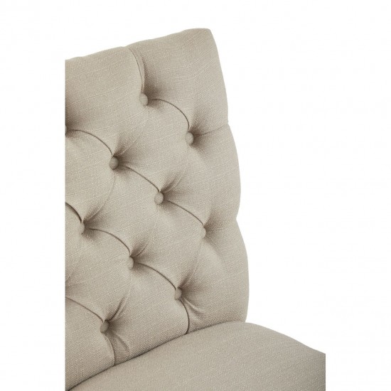 Edgbaston Beige Linen Buttoned Dining Chair