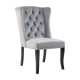 Edgbaston High Wingback Grey Velvet Dining Chair