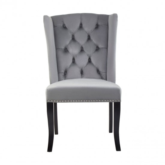 Edgbaston High Wingback Grey Velvet Dining Chair