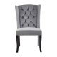 Edgbaston High Wingback Grey Velvet Dining Chair