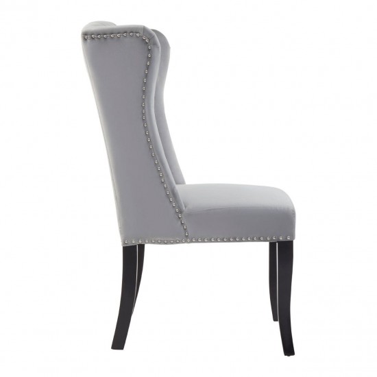 Edgbaston High Wingback Grey Velvet Dining Chair