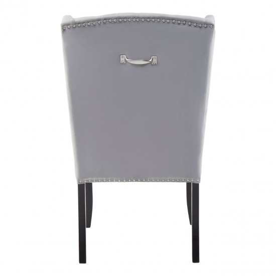 Edgbaston High Wingback Grey Velvet Dining Chair