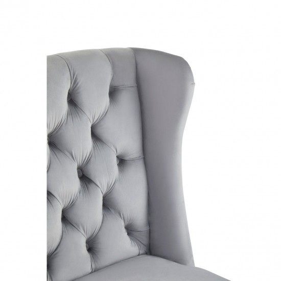 Edgbaston High Wingback Grey Velvet Dining Chair