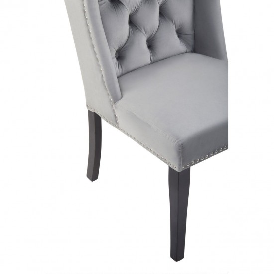 Edgbaston High Wingback Grey Velvet Dining Chair