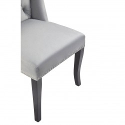 Edgbaston High Wingback Grey Velvet Dining Chair