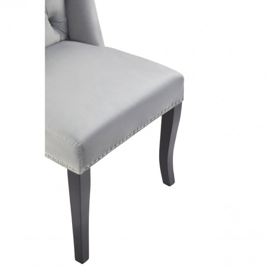 Edgbaston High Wingback Grey Velvet Dining Chair