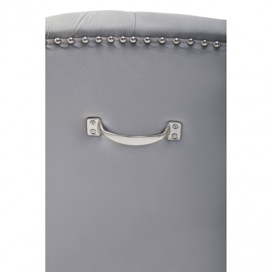 Edgbaston High Wingback Grey Velvet Dining Chair