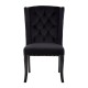 Edgbaston High Wingback Black Velvet Dining Chair