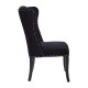 Edgbaston High Wingback Black Velvet Dining Chair