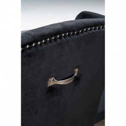 Edgbaston High Wingback Black Velvet Dining Chair