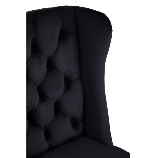 Edgbaston High Wingback Black Velvet Dining Chair