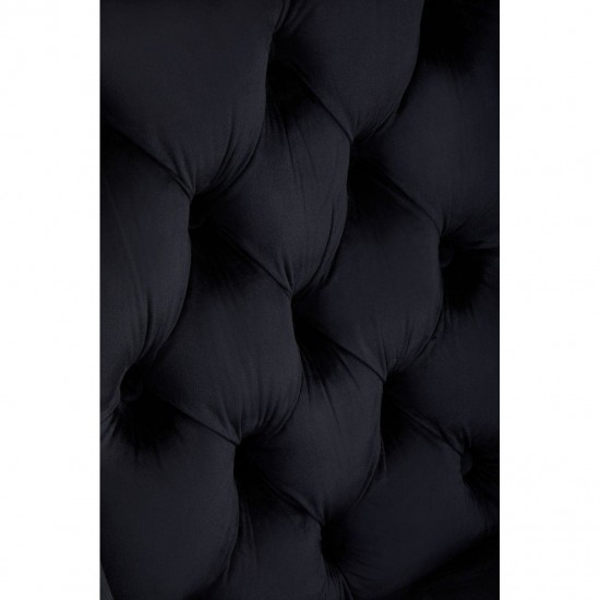 Edgbaston High Wingback Black Velvet Dining Chair