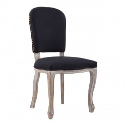 Edgbaston Black Linen Antique Legs Dining Chair