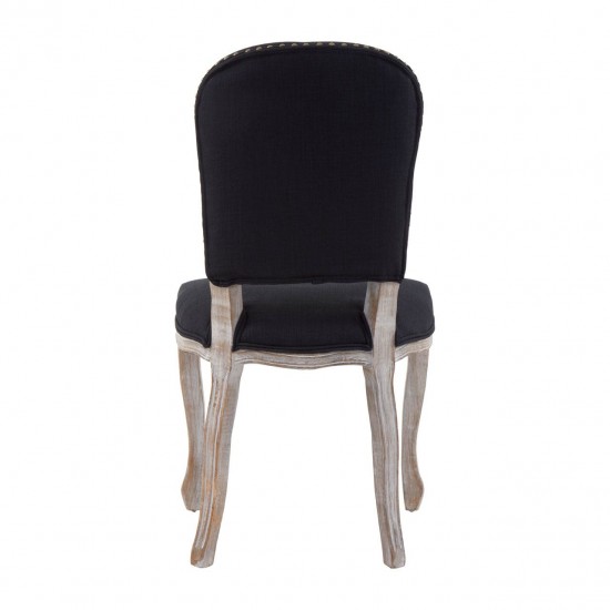 Edgbaston Black Linen Antique Legs Dining Chair