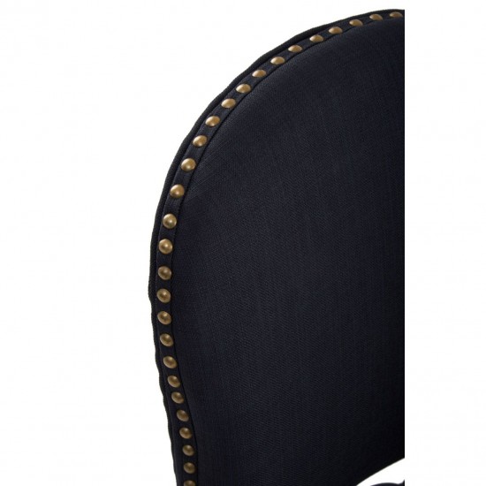 Edgbaston Black Linen Antique Legs Dining Chair