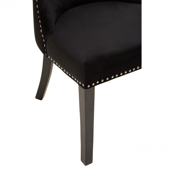 Edgbaston Black Velvet Dining Chair