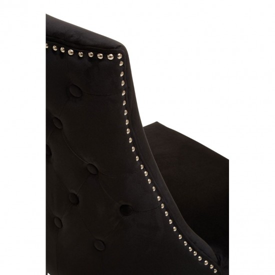 Edgbaston Black Velvet Dining Chair