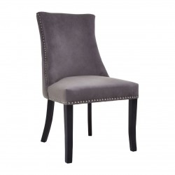 Edgbaston Grey Velvet Dining Chair