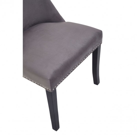 Edgbaston Grey Velvet Dining Chair