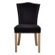 Edgbaston Washed Wood And Black Velvet Dining Chair