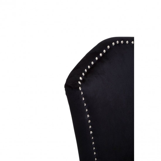 Edgbaston Washed Wood And Black Velvet Dining Chair