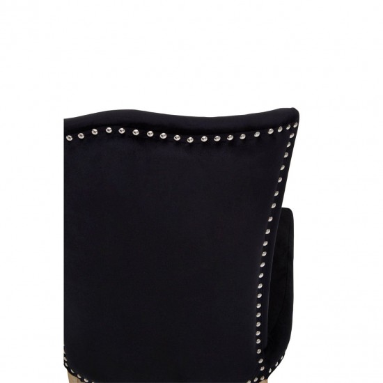 Edgbaston Washed Wood And Black Velvet Dining Chair