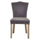 Edgbaston Washed Wood And Grey Velvet Dining Chair