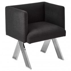 Albany Black And Chrome Cross Base Dining Chair