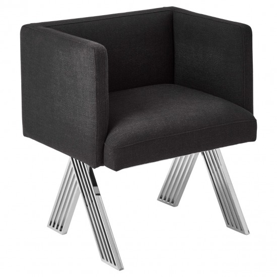 Albany Black And Chrome Cross Base Dining Chair