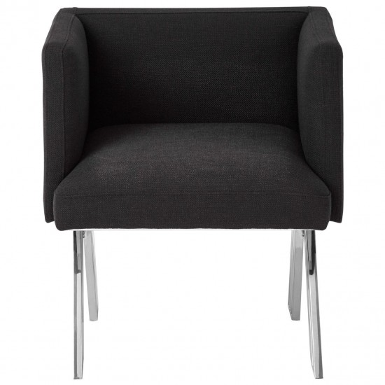 Albany Black And Chrome Cross Base Dining Chair