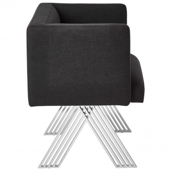 Albany Black And Chrome Cross Base Dining Chair