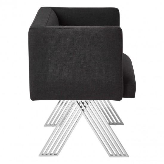 Albany Black And Chrome Cross Base Dining Chair