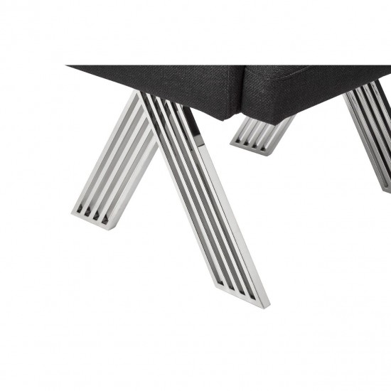 Albany Black And Chrome Cross Base Dining Chair