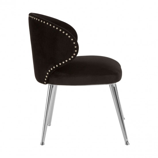 Albany Black Velvet And Chrome Base Dining Chair