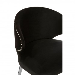 Albany Black Velvet And Chrome Base Dining Chair