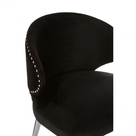 Albany Black Velvet And Chrome Base Dining Chair